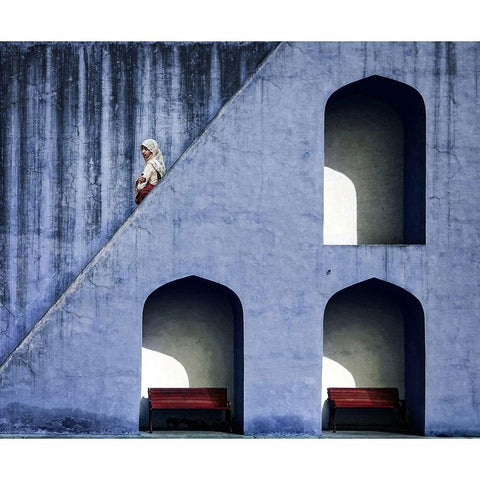 The Emptiness Of Waiting Black Modern Wood Framed Art Print by Flour, Piet