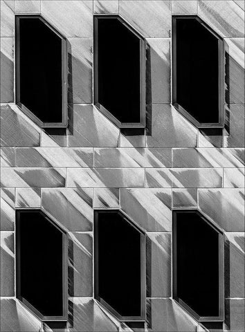 The Blind Wall White Modern Wood Framed Art Print with Double Matting by Van Den, Jef
