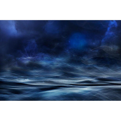 Lost At Sea Black Modern Wood Framed Art Print with Double Matting by Marthinussen, Willy