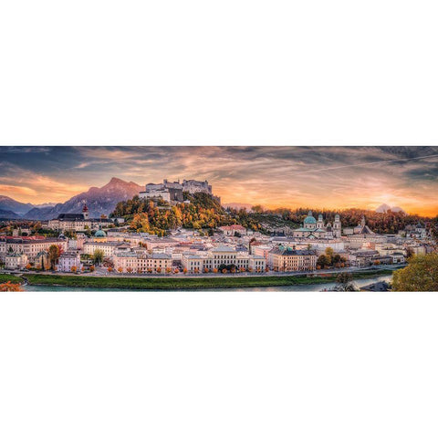 Salzburg In Fall Colors Black Modern Wood Framed Art Print with Double Matting by Mitterwallner, Stefan