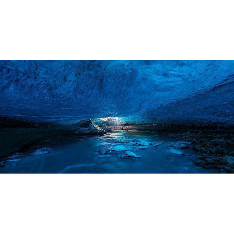 Cristal Cave Black Modern Wood Framed Art Print with Double Matting by Martin Castan, David