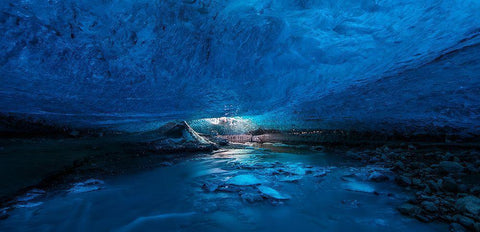 Cristal Cave White Modern Wood Framed Art Print with Double Matting by Martin Castan, David