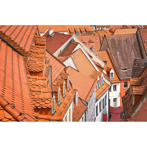 The Color Of These Roofs... Black Modern Wood Framed Art Print with Double Matting by Feldtkeller, Andreas