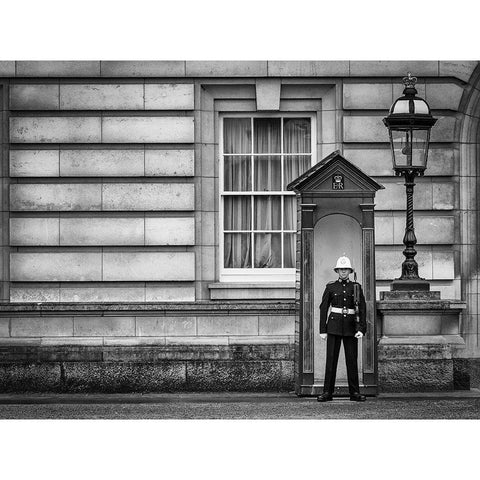 Guard Out Of The Box White Modern Wood Framed Art Print by Pfeiffer, Peter