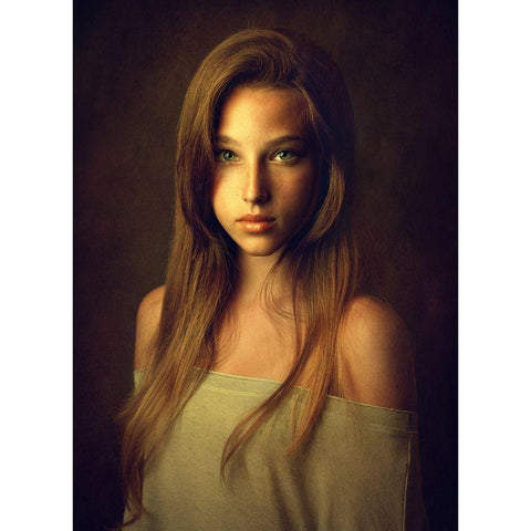 Tanya Black Modern Wood Framed Art Print by Rise, Zachar
