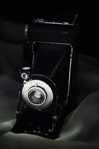 The Camera Black Ornate Wood Framed Art Print with Double Matting by Tweeddale, Brynn