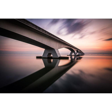 Morning Colors White Modern Wood Framed Art Print by Bogaerts, Sus