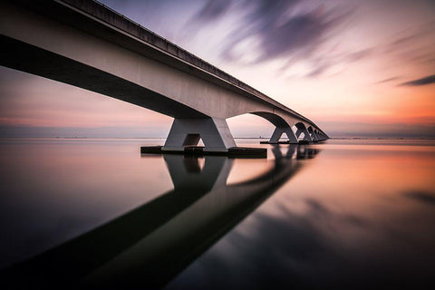 Morning Colors White Modern Wood Framed Art Print with Double Matting by Bogaerts, Sus