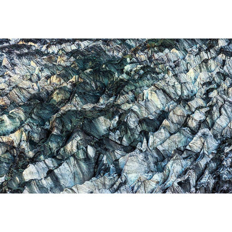 Ice Texture In Hopper Glacier Black Modern Wood Framed Art Print with Double Matting by Kowit, Lee