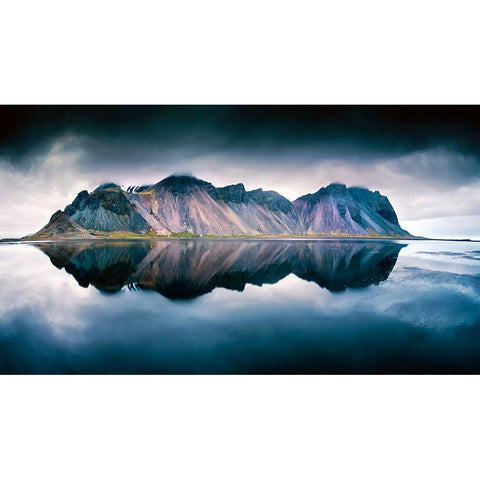 Stokksnes Black Modern Wood Framed Art Print by Denijs, Wim
