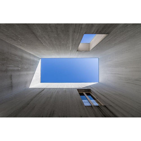 See The Blue Gold Ornate Wood Framed Art Print with Double Matting by P Neto, Filipe