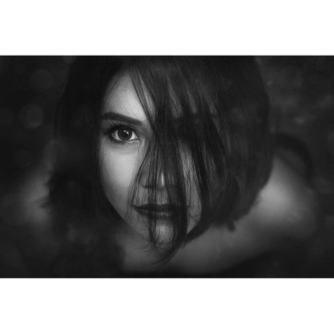 I Saw You Black Modern Wood Framed Art Print by Marlianto, Ivan