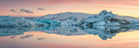 Glacier Lagoon Black Ornate Wood Framed Art Print with Double Matting by Hoffmann, Raymond