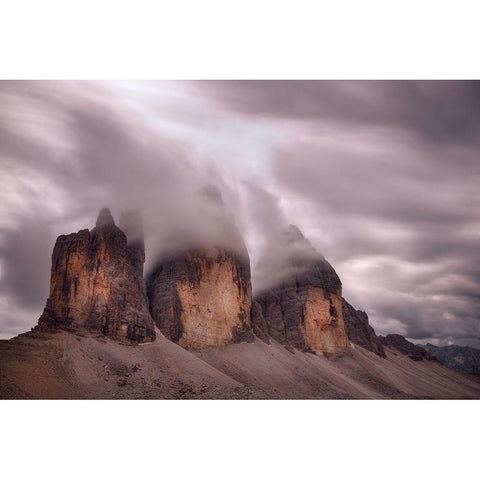 Foggy Cover Black Modern Wood Framed Art Print with Double Matting by Serra, Damiano