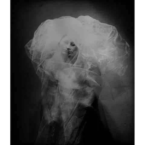 Medusa Black Modern Wood Framed Art Print with Double Matting by Vasiliev-Apostol, Yaroslav