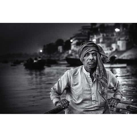 Nights On The Ganges Gold Ornate Wood Framed Art Print with Double Matting by Flour, Piet