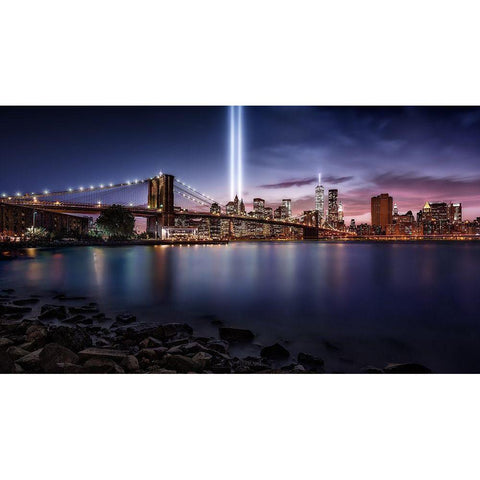 Unforgettable 9-11 Gold Ornate Wood Framed Art Print with Double Matting by De La, Javier