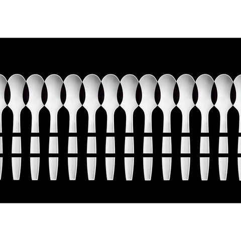 Spoons Abstract: Fence White Modern Wood Framed Art Print by Hammer, Jacqueline