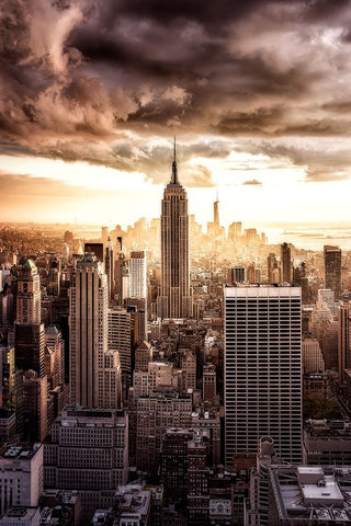 Top Of The Sunsets Black Ornate Wood Framed Art Print with Double Matting by De La, Javier