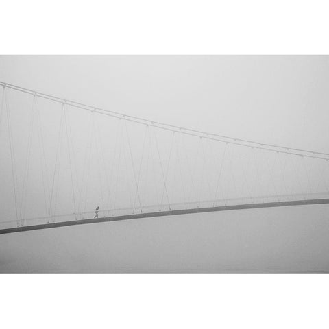 From Distance White Modern Wood Framed Art Print by Nevistic, Krunoslav