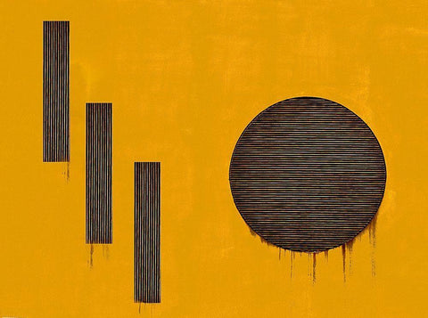 Orange 1110. White Modern Wood Framed Art Print with Double Matting by Verschelden, Harry
