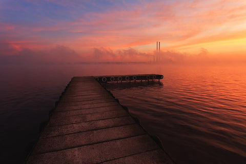 Untitled White Modern Wood Framed Art Print with Double Matting by Rojek, Tomasz