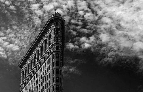 Nyc, Flatiron Black Ornate Wood Framed Art Print with Double Matting by Santini, Francesco