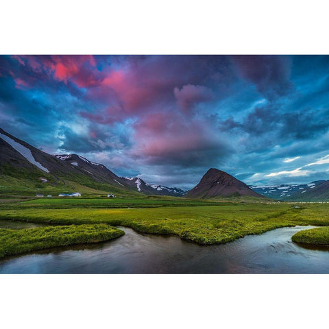 Farmland Black Modern Wood Framed Art Print with Double Matting by Hoffmann, Raymond