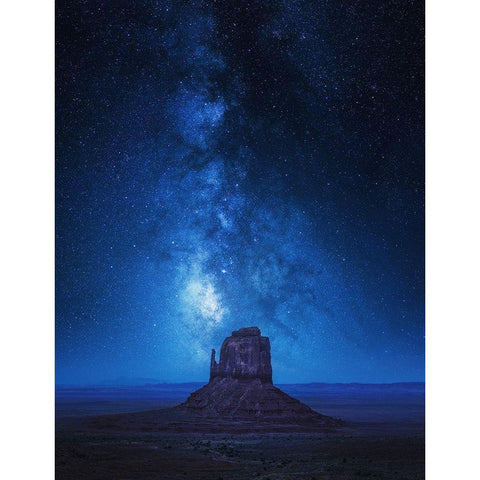 Monument Milkyway Black Modern Wood Framed Art Print with Double Matting by Pablo De, Juan