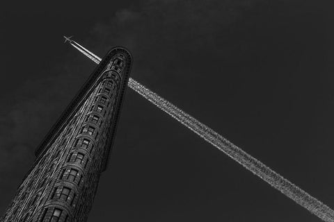 New York - Flatiron Crossing Black Ornate Wood Framed Art Print with Double Matting by Jurek, Michael