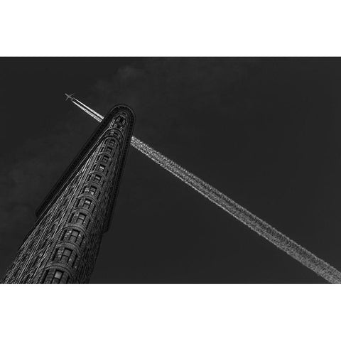 New York - Flatiron Crossing Black Modern Wood Framed Art Print with Double Matting by Jurek, Michael