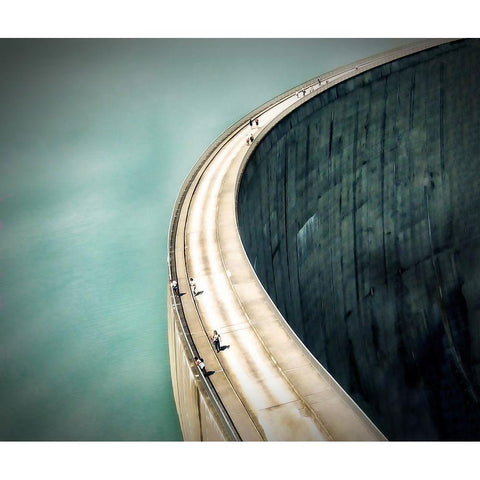 The Dam ... Black Modern Wood Framed Art Print with Double Matting by Cseresnjes, Anna