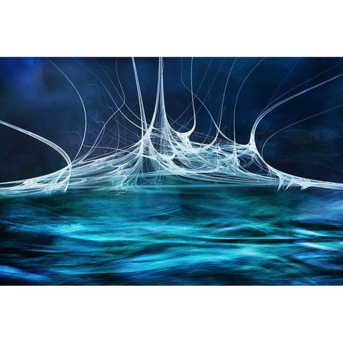 Alien Waters No2 Black Modern Wood Framed Art Print with Double Matting by Marthinussen, Willy