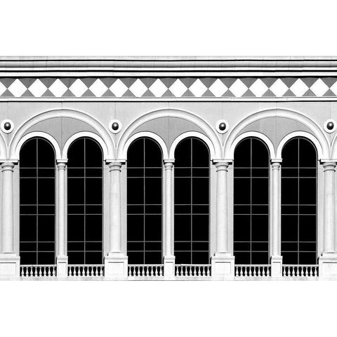 Rear Window Gold Ornate Wood Framed Art Print with Double Matting by Guillemot, Mathilde