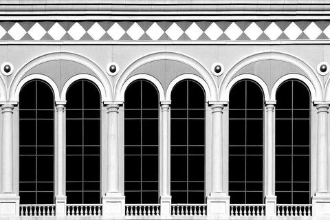 Rear Window Black Ornate Wood Framed Art Print with Double Matting by Guillemot, Mathilde