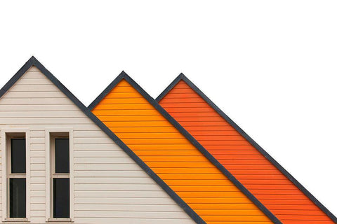 Triangoli Black Ornate Wood Framed Art Print with Double Matting by Della Latta, Massimo