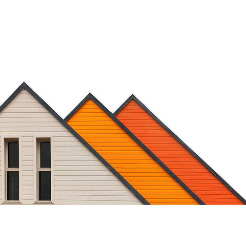 Triangoli White Modern Wood Framed Art Print by Della Latta, Massimo