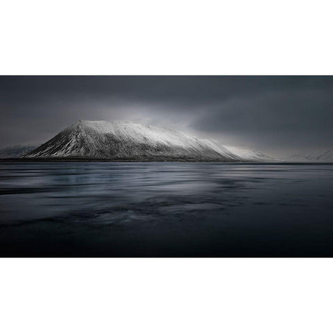 Last Light Iceland Black Modern Wood Framed Art Print with Double Matting by Luca, Liloni