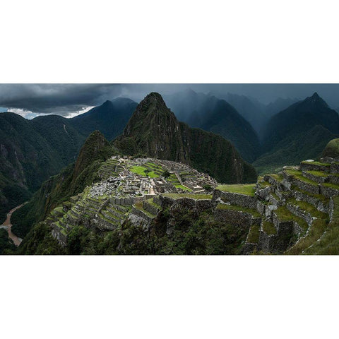 Machu Picchu-Peru Gold Ornate Wood Framed Art Print with Double Matting by Normark, Helena