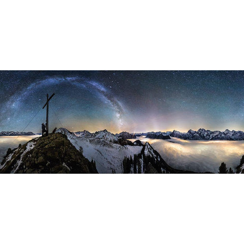 Above The Clouds White Modern Wood Framed Art Print by Nicholas Roemmelt, Dr.