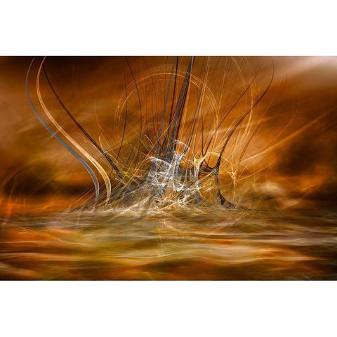 The Rising Black Modern Wood Framed Art Print by Marthinussen, Willy