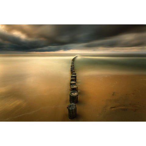 Line... Black Modern Wood Framed Art Print by Browko, Krzysztof