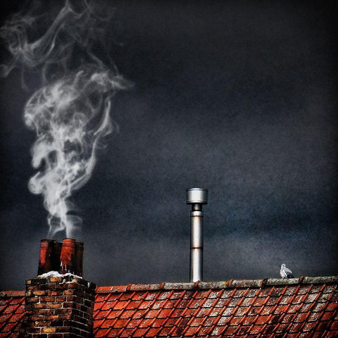 Home Sweet Home Black Ornate Wood Framed Art Print with Double Matting by Flour, Piet