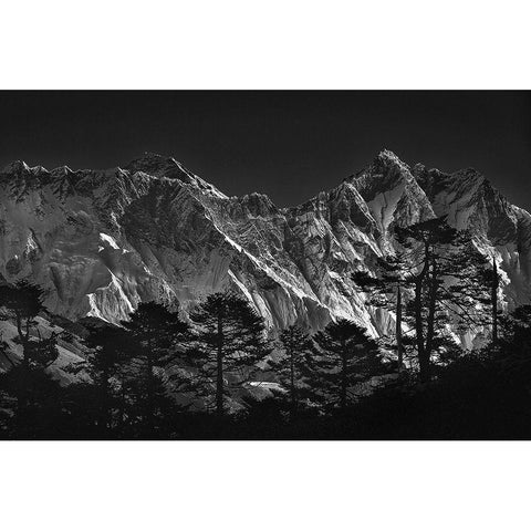 Everest View White Modern Wood Framed Art Print by Tanase, Sorin