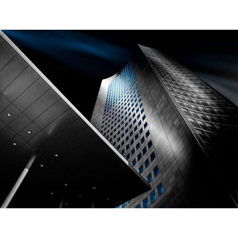 Velvet Blue Black Modern Wood Framed Art Print with Double Matting by Glaab, Holger