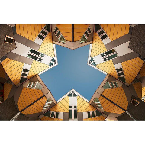 Embracing The  Blue Sky Black Modern Wood Framed Art Print by Jonkman, Gerard