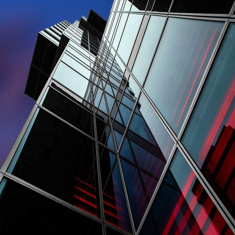 Mirror Wall Black Modern Wood Framed Art Print with Double Matting by Claes, Gilbert