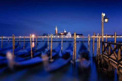San Giorgio Maggiore Island-Venice Black Ornate Wood Framed Art Print with Double Matting by Deakin, Karen