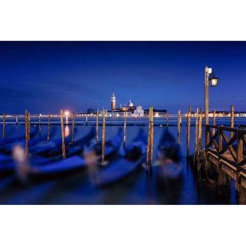 San Giorgio Maggiore Island-Venice Black Modern Wood Framed Art Print by Deakin, Karen