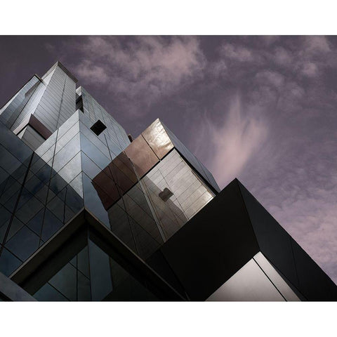 Cubic Reflection. Black Modern Wood Framed Art Print with Double Matting by Verschelden, Harry